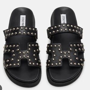 New! Steve Madden Mayven Leather Sandal with Studs